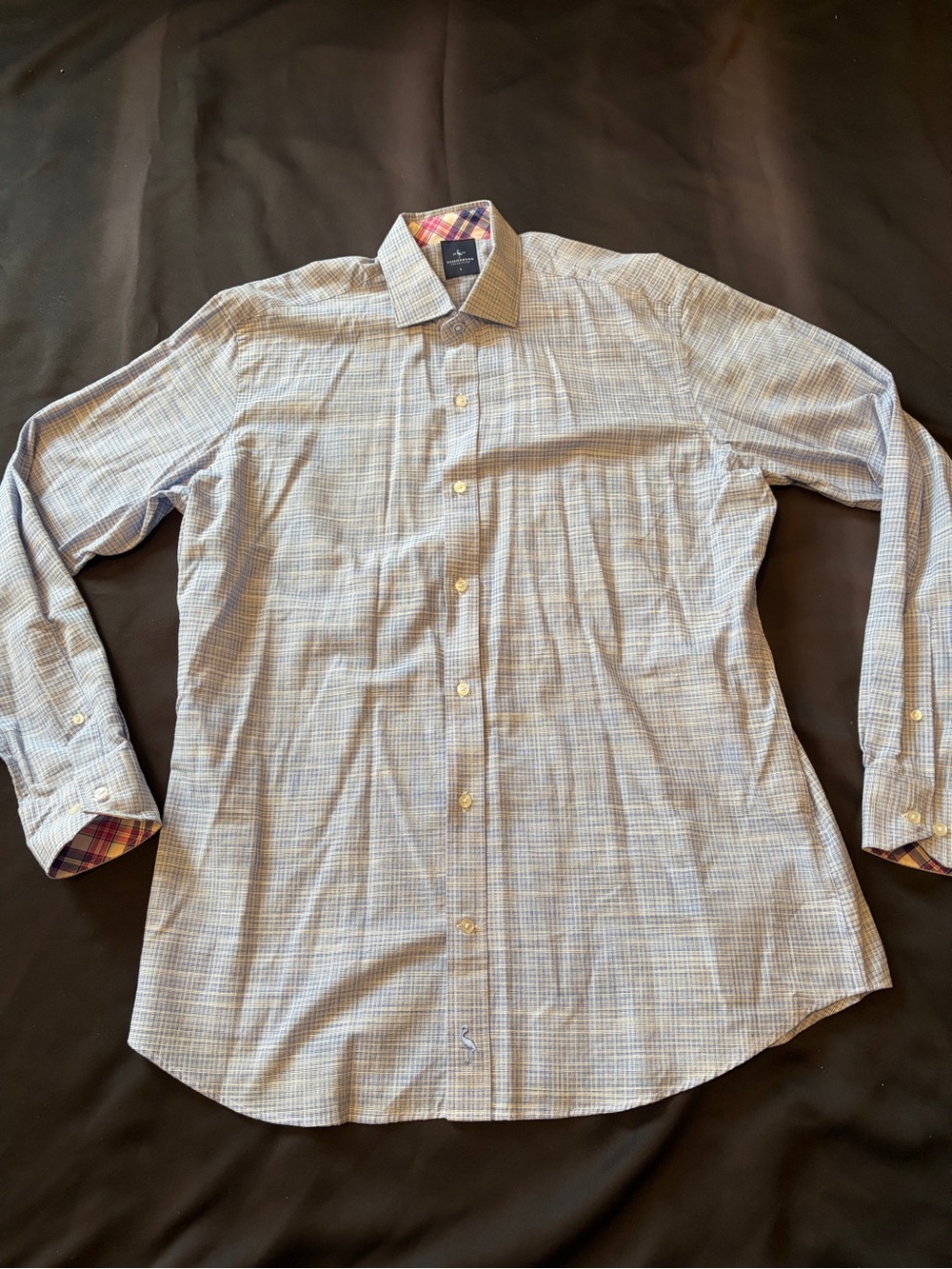 Tailorbyrd Light Blue Plaid Men's Dress Shirt